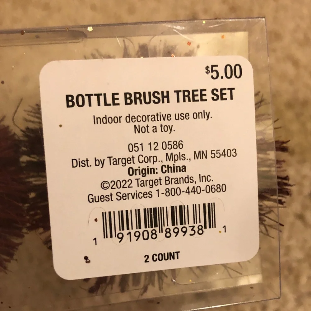 Target Holiday Decor Mini bottle brush Trees NWT